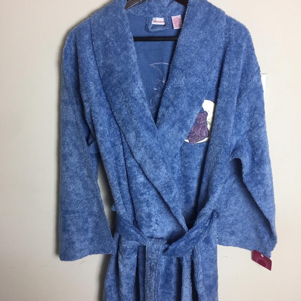 NWT Women’s Bathrobe Size L/XL Blue Bear